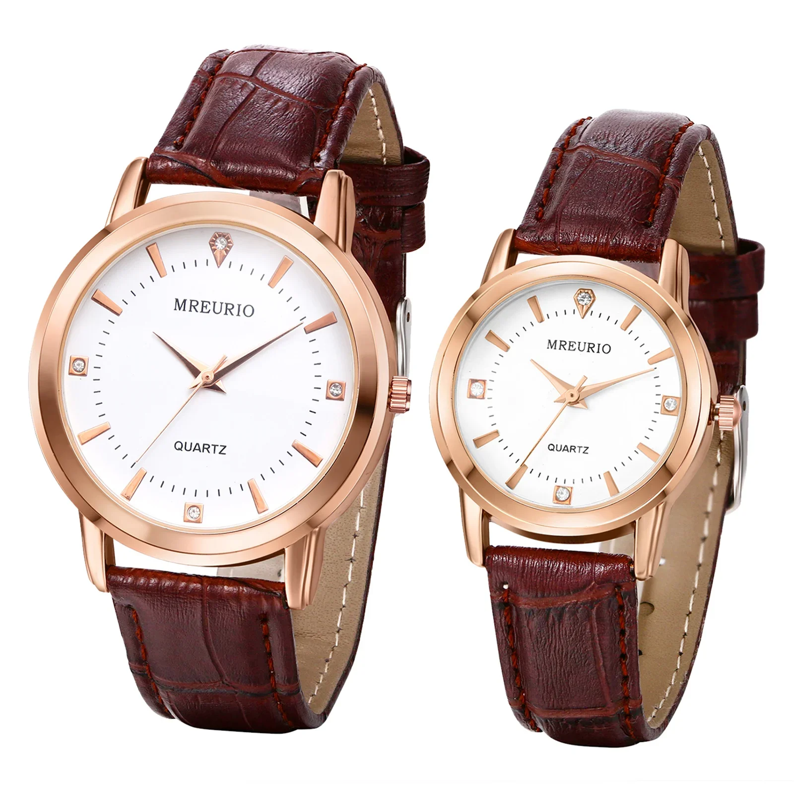 Lancardo-Montre-bracelet à quartz pour hommes et femmes, bracelet en cuir marron, montre de luxe, rétro, classique, affaires, amoureux, couple, heures