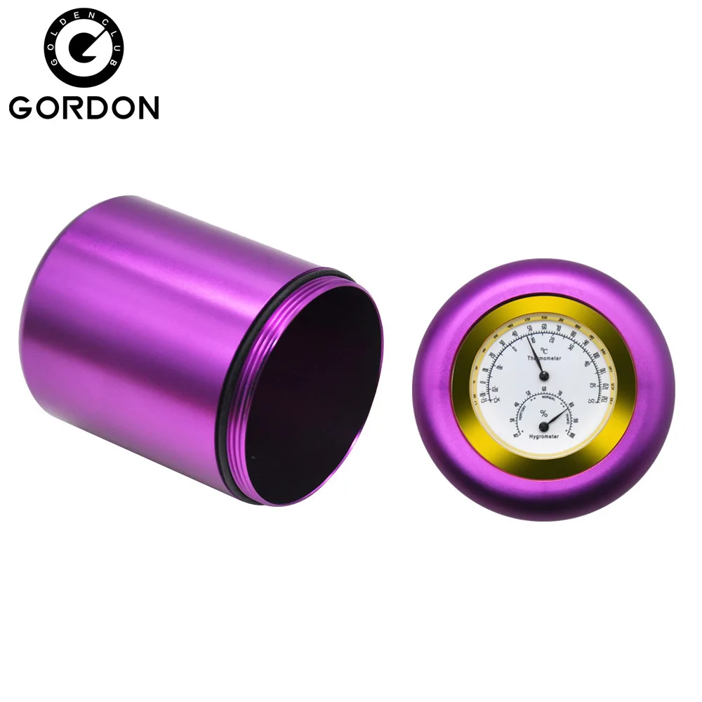 GORDON Aluminum Metal Storage Stash Jar (Capacity180ml) Thermometer Hygrometer Airtight Proof Storage Container Pill Box Case