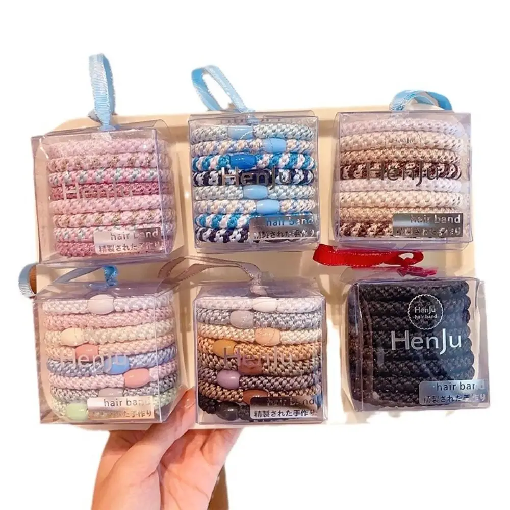 8pcs/Set Hair Tie Basic Hair Rope Set Ponytail Holder Cute Hair Ring Rubber Band Hair Accessories Korean Style
