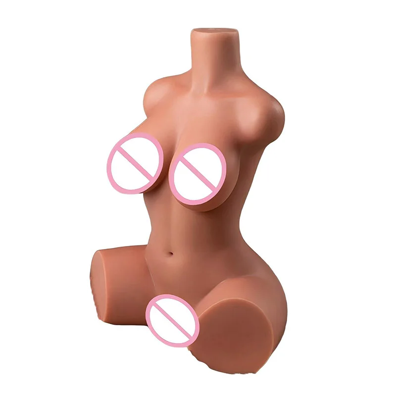 RENHEYUOU 14.5kg silicone torso  male masturbation anal wheat colored large chest half body doll adult sex toy