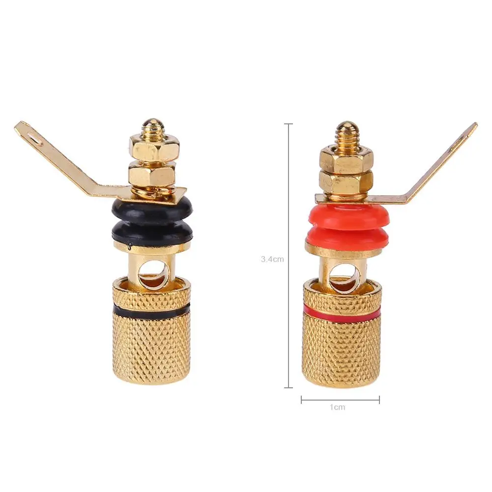 1-4 Pair Gold Plated Amplifier Speaker Binding Posts Terminal 4mm Sockets Banana Plugs Speaker Plug Jack Connector