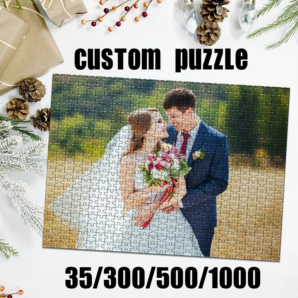 35/300/500/1000pcs Personalized Custom Photo Puzzle pretty Wedding Valentine's Day Anniversary Gift Birthday Gift Love Gift