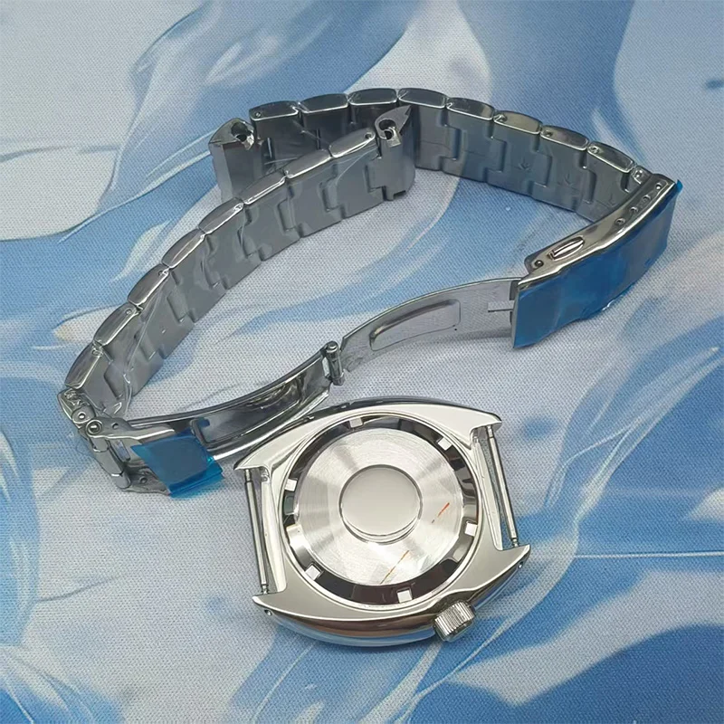 

Mod NH35 Cases 6105 Turtle Abalone Case Sapphire Crystal Glass Fits NH35 NH36 7S26 4R Movement With Steel Band Men's Watch Case