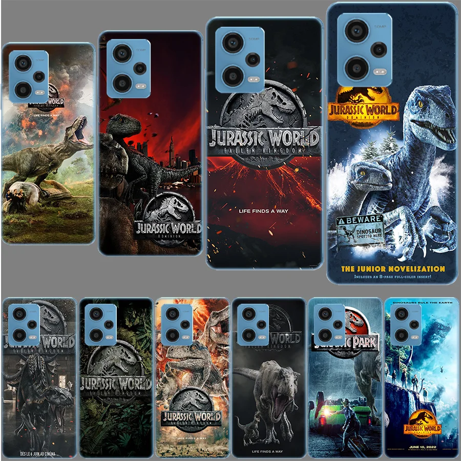 New World Jurassic Park Case for Xiaomi Redmi Note 12 Pro 11 Pro Plus 12S 11S 11T 11E 10 5G 10S 9S 9T 9 8T 8 7 Phone TPU Clear C