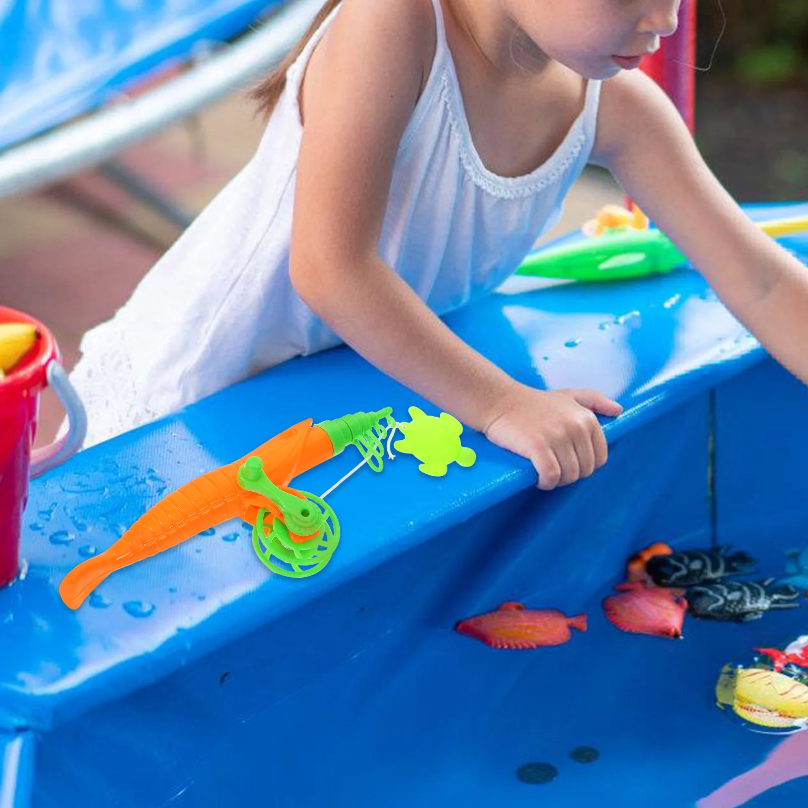 5 ชิ้นเด็กแท่งตกปลาแม่เหล็กตกปลาเสาของเล่นพลาสติกเสาตกปลาขนาดเล็กสําหรับเด็กชีววิทยาการเรียนรู้การศึกษาเกม