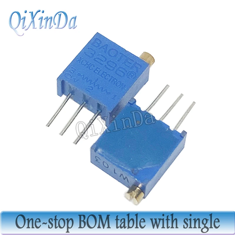 10PCS 3296W-103 104 3296W 10 50 100Ohm 1K 2K 5K 10K 20K 50K 100K 200K 500K 1M 2M Ohm 200R 500R Trimpot Trimmer Potentiometer