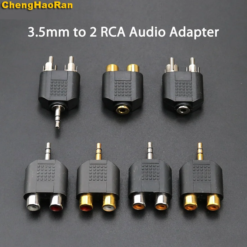 ChengHaoRan 3.5 mm Jack Stereo Male To 2 RCA Plug Female Adapter Y Splitter RCA Audio Adapter Connector 3.5mm Audio Cable Conver