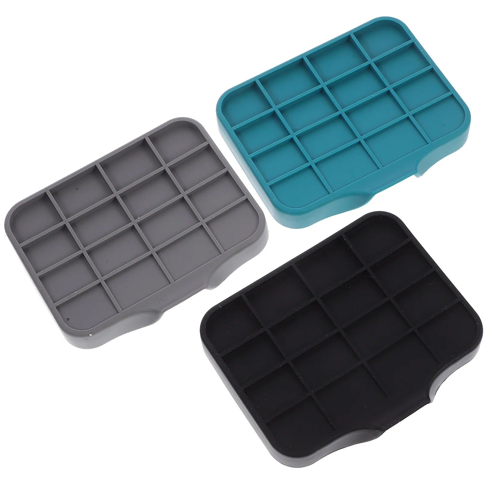 

3 Pcs Self Draining Silicone Soap Box Shower Holders Bathroom Tray Container Modern Kitchen Faucet Hotel Bar Decor Lasting