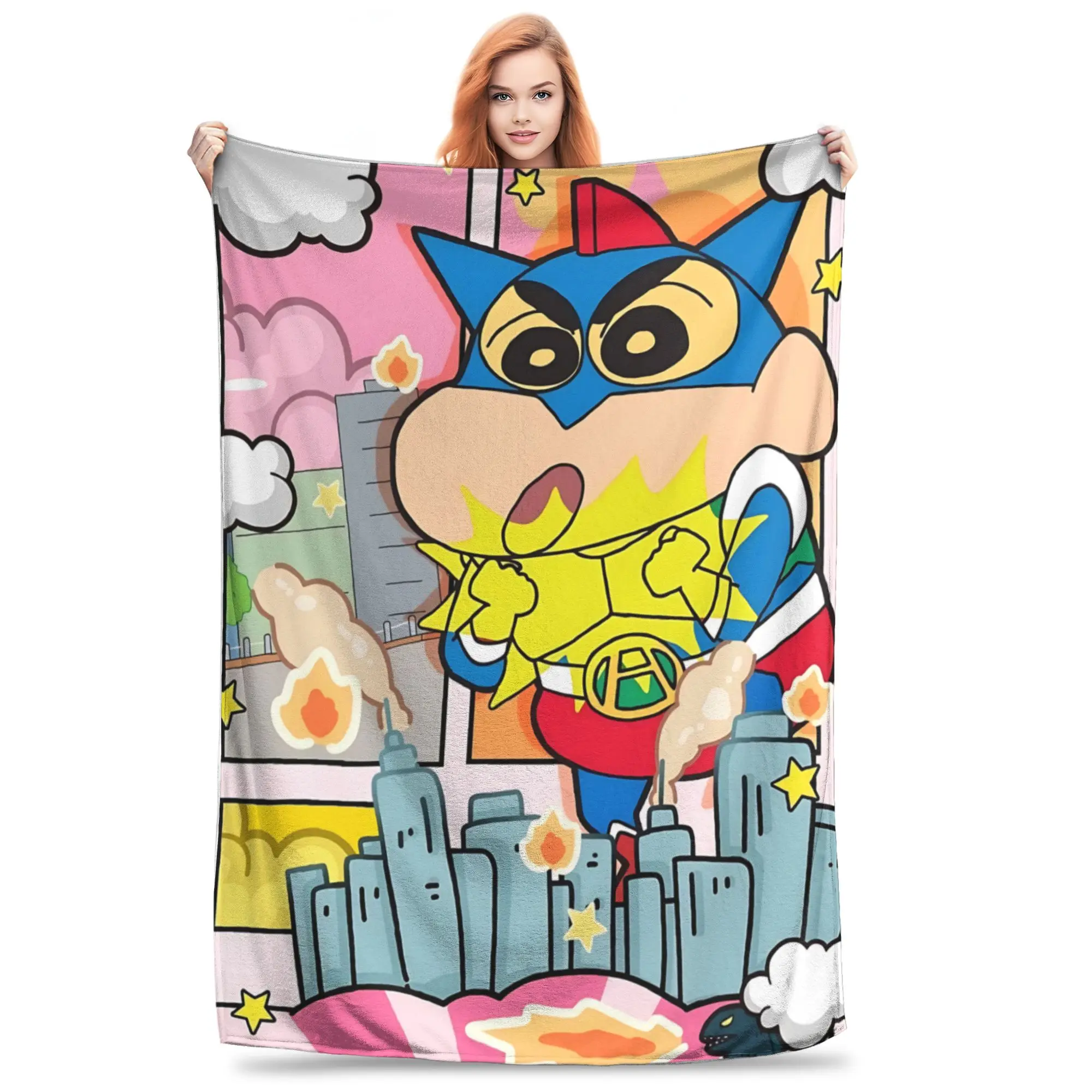 1PC Home Crayon Shin chan‌s  Blanket Throw Super Cosy Plush Living Room Sofa