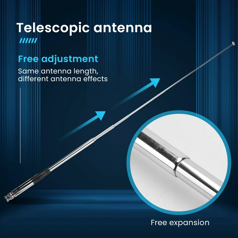 FULL-27Mhz Antenna 9-Inch To 51-Inch Telescopic/Rod HT Antennas For CB Handheld/Portable Radio With BNC Connector