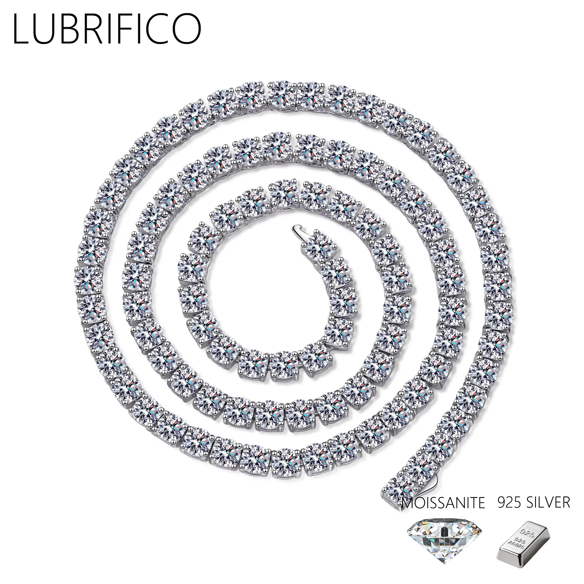 

0.1-0.3 Ct Moissanite The Whole Circle Choker Necklace 925 Sterling Silver Lab Diamond Women Gifts Wedding Fine Jewelry