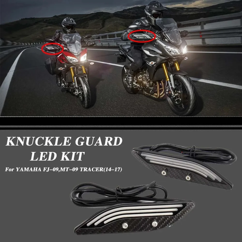 Motorcycle accessories Hand Guard Decorative Lights Knuckle Guard LED Kit For YAMAHA MT09 TRACER FJ-09 MT-09 TRACER 2014 - 2017