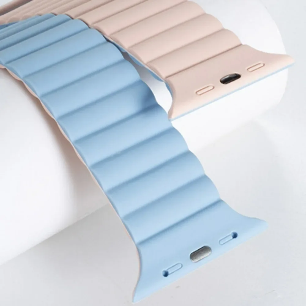 Silicone Bracelet for Apple Watch Band 46mm 45mm 41mm 44mm 40mm 49mm 42mm Magnetic Strap iWatch Ultra 10 9 8 7 6 5 SE 45mm Belt