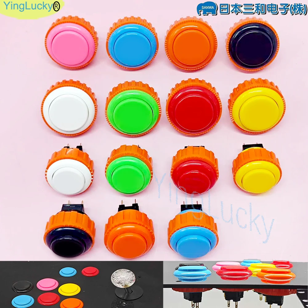 SANWA OBSN 30mm 24mm Original Japan SCREW Type Round Push Button Arcade Zero Delay For PC Joystick PS3 XBOX Arcade Game Machine