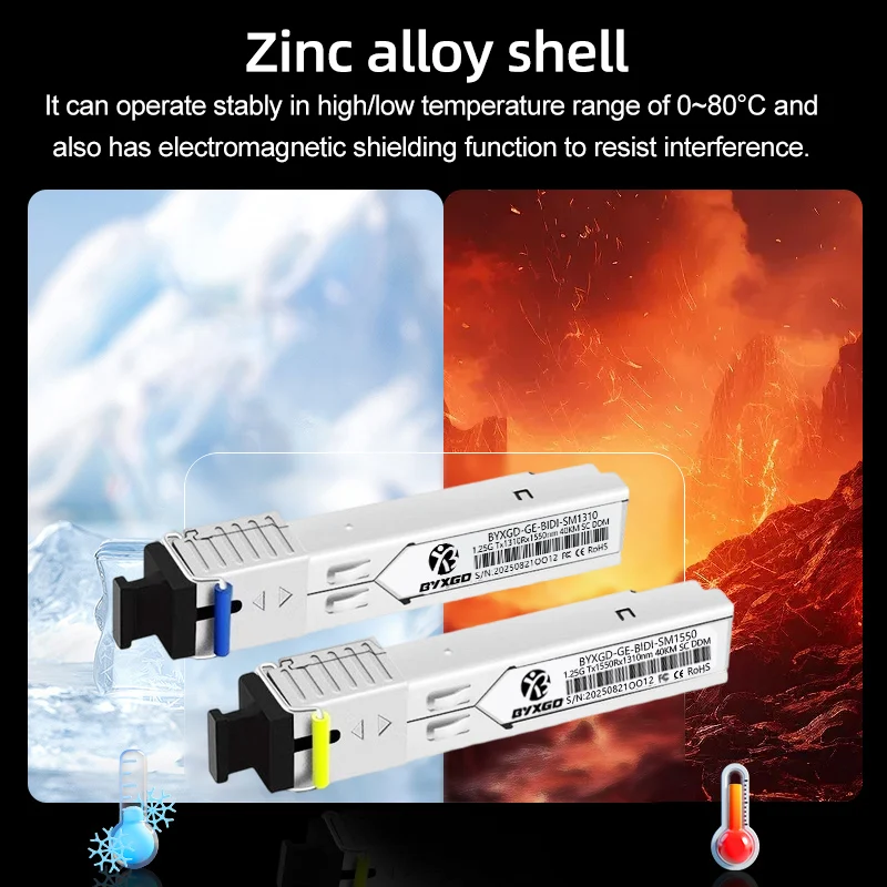 1 paire 1.25G BiDi SC SFP Module optique pour Mikrotik/Meraki/Cisco commutateur SFP émetteur-récepteur SM taux adaptatif SFP Module à fibres optiques