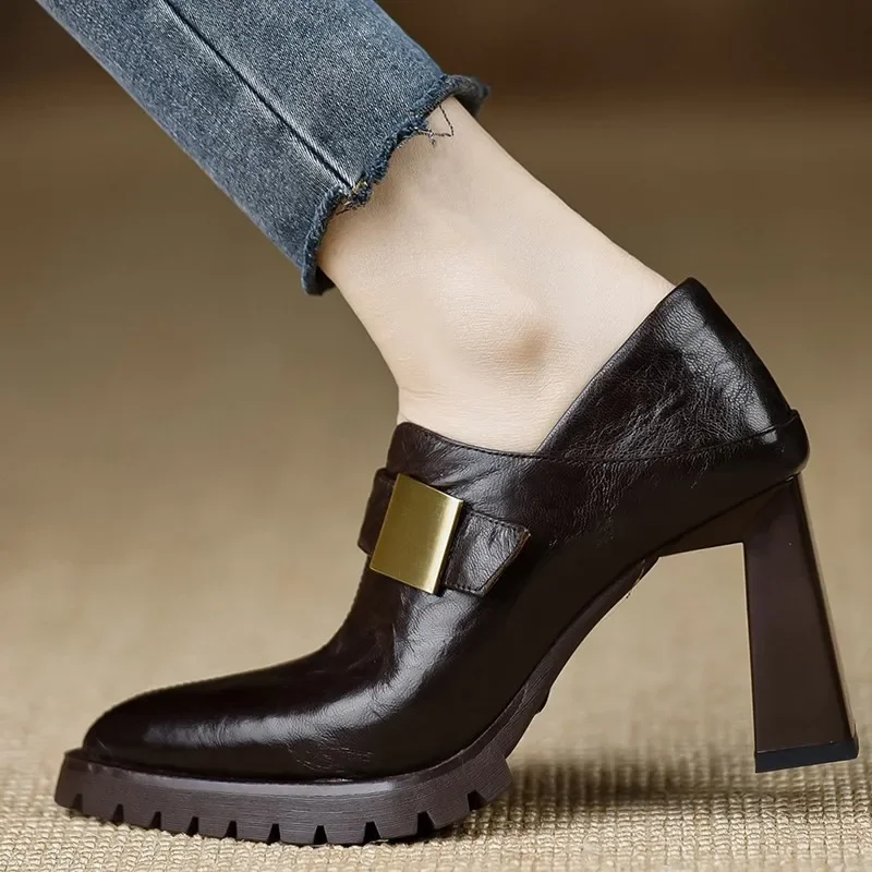 2024 New Soft Leather Women Ankle Boots Platform Short Booties Winter Botas Warm Shoes Round Toe Back Zip Black Brown