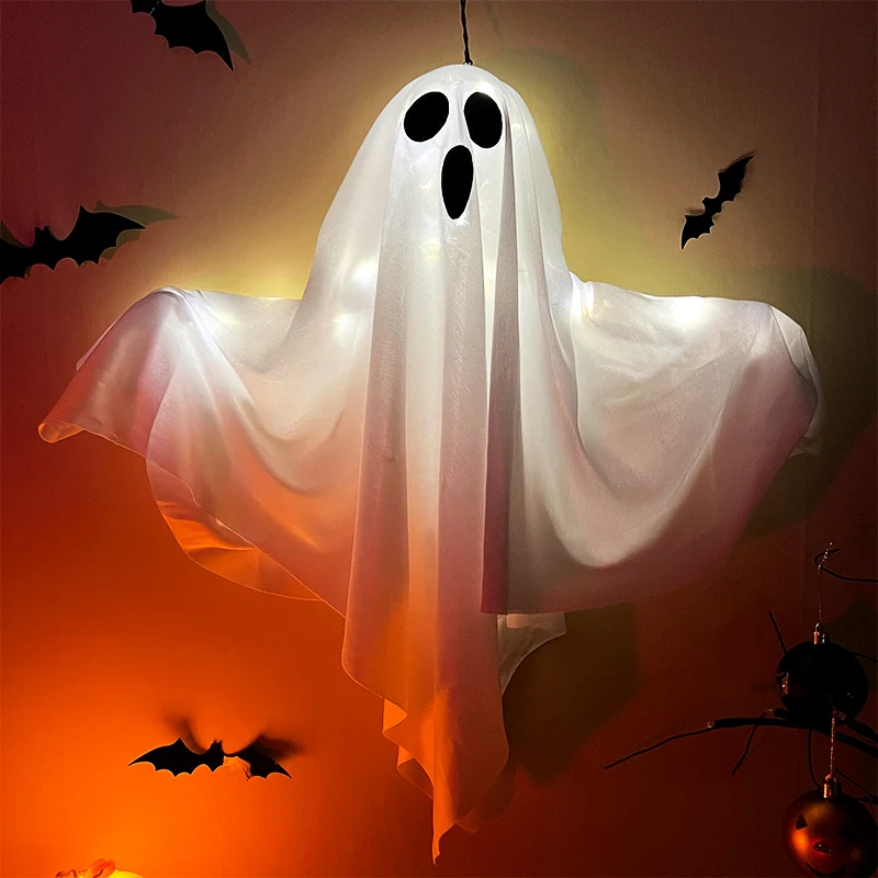 

Halloween Decoration Ghost Wind Glowing Hanging Light LED Luminous Ghost Pendant Haunted House Scene Party Prop Atmosphere Decor