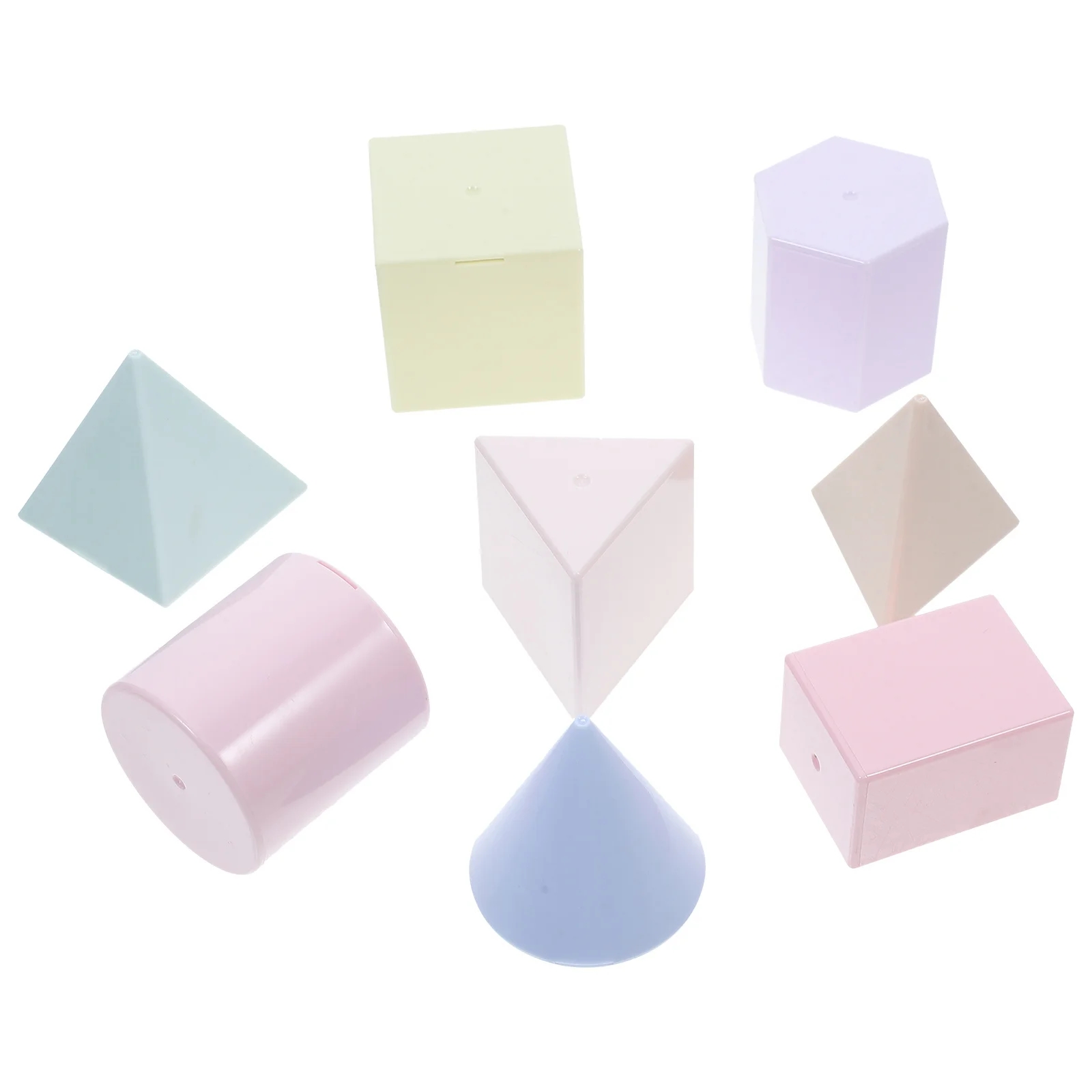 

8pcs Geometric Solids Kids Translucent Light Table Transparent Pattern Blocks Math Manipulative Classroom Accessories 3D Shapes