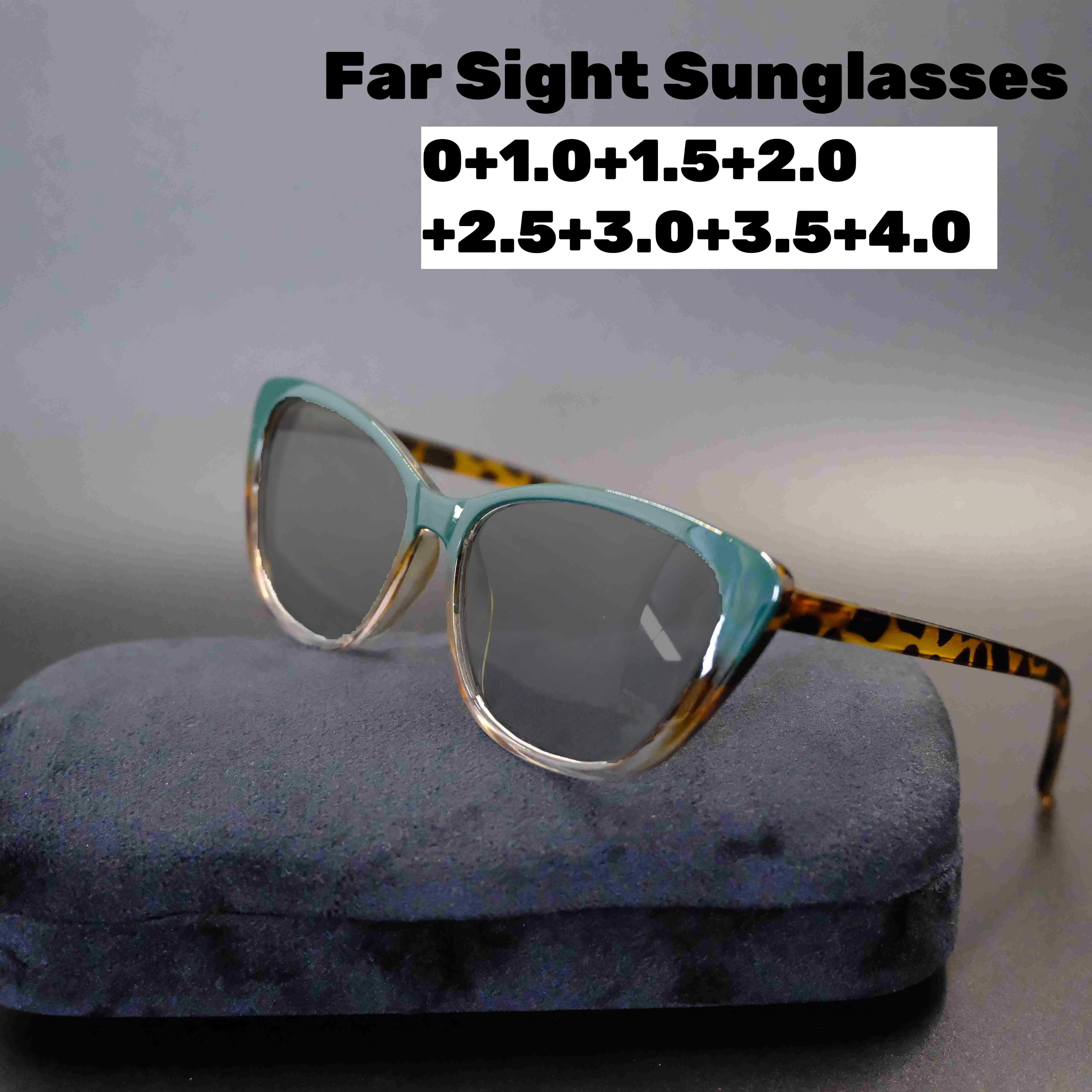 

Women's Trendy Cat Eye Presbyopia Sunglasses Ladies Elegant Color Blocking Frame Anti Blue Light Reading Glasses Goggles Diopter