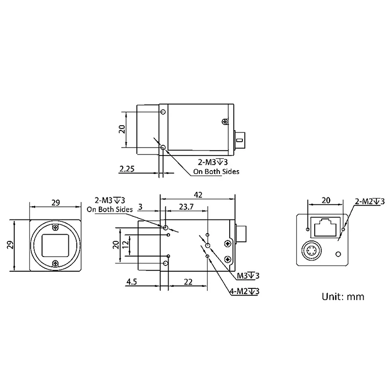 MV-CS004-11GMGC HIKROBOT 0.4MP 1/1/2 "IP40 CMOS GigE Machine Vision Caméra industrielle Caméra de balayage de zone