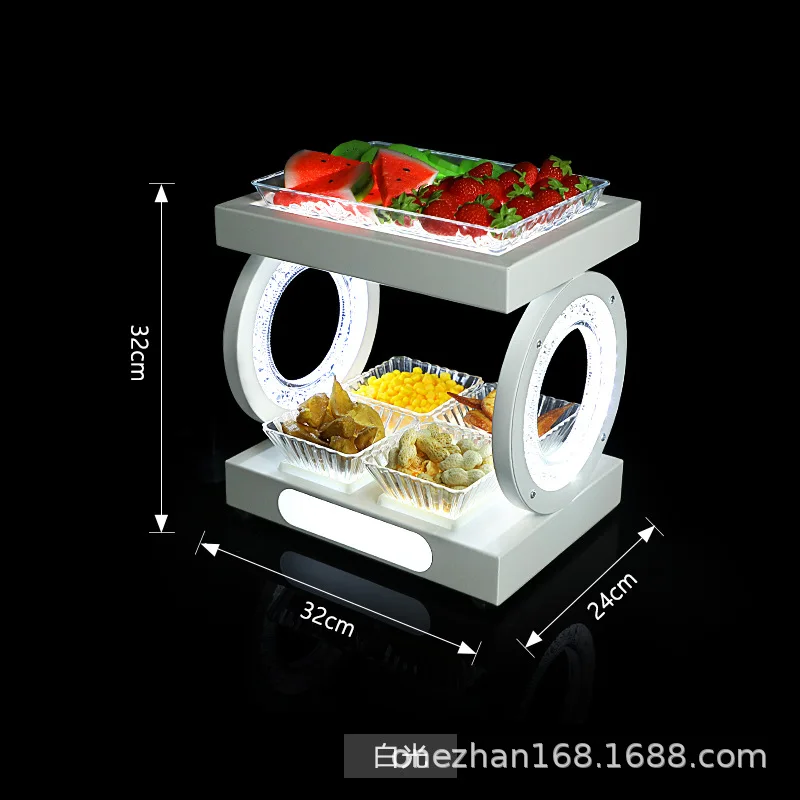 

Bar nightclub KTV creative new double round ice fruit plate plate fruit platter two-layer snack fruit plate rack