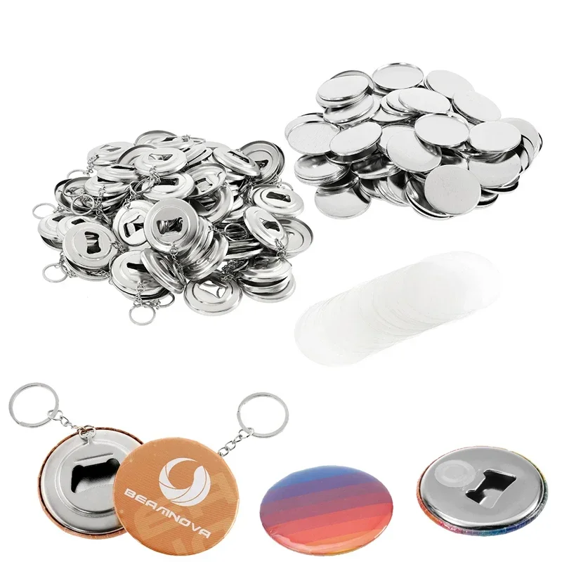 

50pcs 58mm DIY Badge Material for Portable Bottle Opener with Keychain / Refrigerator Magnet Making for Button Maker Machine