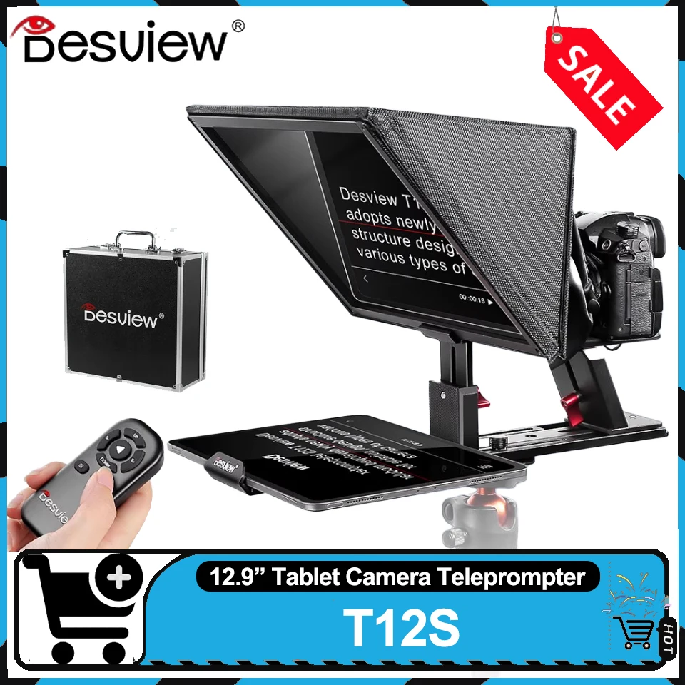 كاميرا Desview T12S مقاس 12.9 بوصة DSLR، جهاز تحكم عن بعد بلوتوث لمقابلة البث المباشر