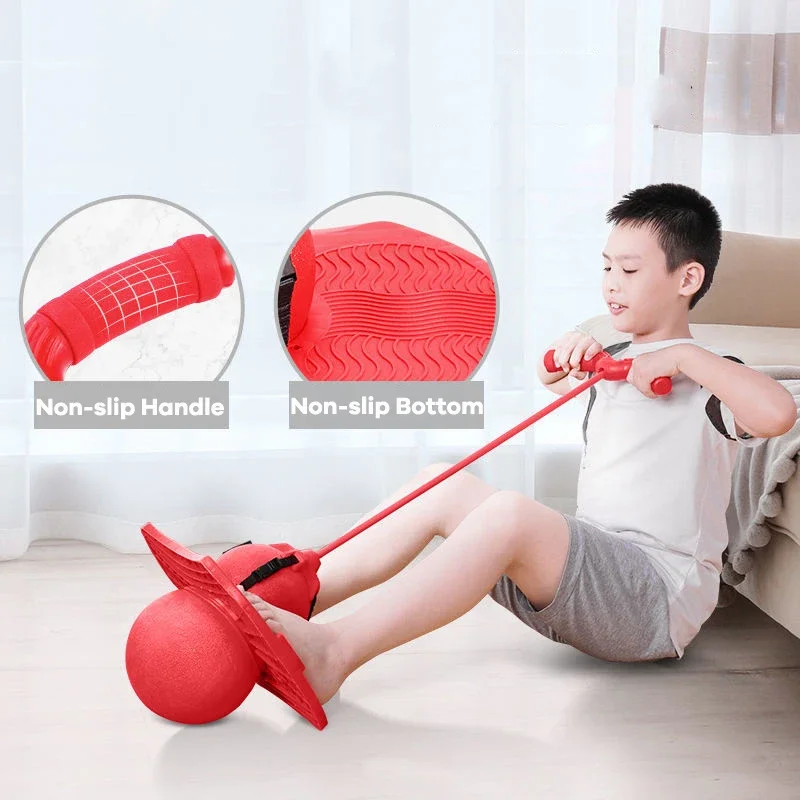 Bouncing Ball With Handle And Pump Rubber Stretchable Kids Bouncy Jumping Ball Indoor Outdoor Sports Toy