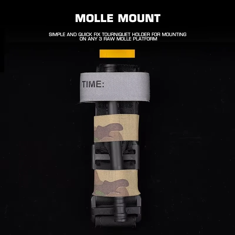 Tactical TQ Strap Tourniquet Holder MOLLE Carrier Fastener for SOF-T/C-A-T Retention Pouch Hunting Medical IFAK First Aid Kit view 6