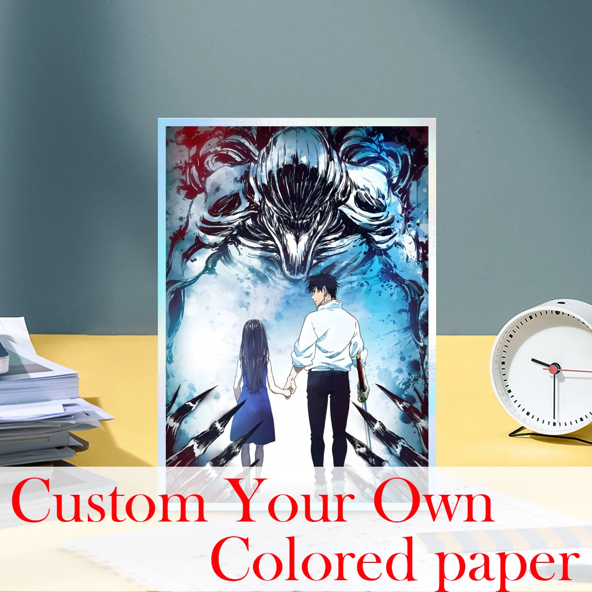 ديكور ملصق ورقي ملون مخصص ، إكسسوارات منزلية ، لوحة معلقة على الحائط ، مكتب غرفة المعيشة ، هدية عشاق الشخصية الإبداعية #1