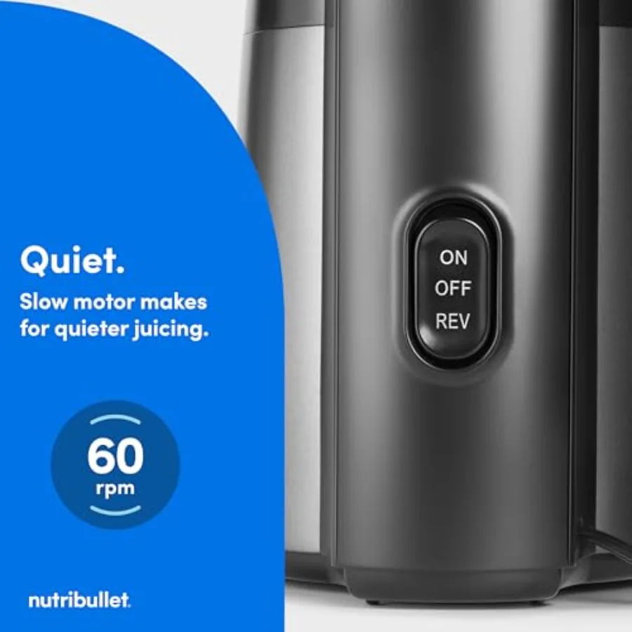 عصارة بطيئة بمحرك هادئ ووظيفة عكسية لاستخلاص العصير الصحي، تصميم سهل التنظيف مع مواد خالية من مادة BPA باردة