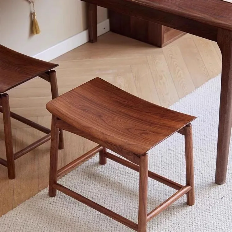Chinese Solid Wood Stool Vintage Elm Low Bench for Tea Table Entryway Shoe Changing Seat Asian Home Decor Accent Furniture