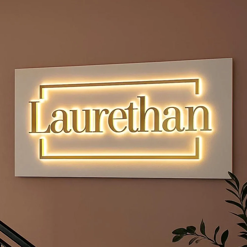 مخصص 3D رسالة الأعمال كبيرة مضيئة علامة معدنية الخلفية لافتات LED لمتجر شركة لافتات معدنية النيون LED تسجيل في الهواء الطلق #1