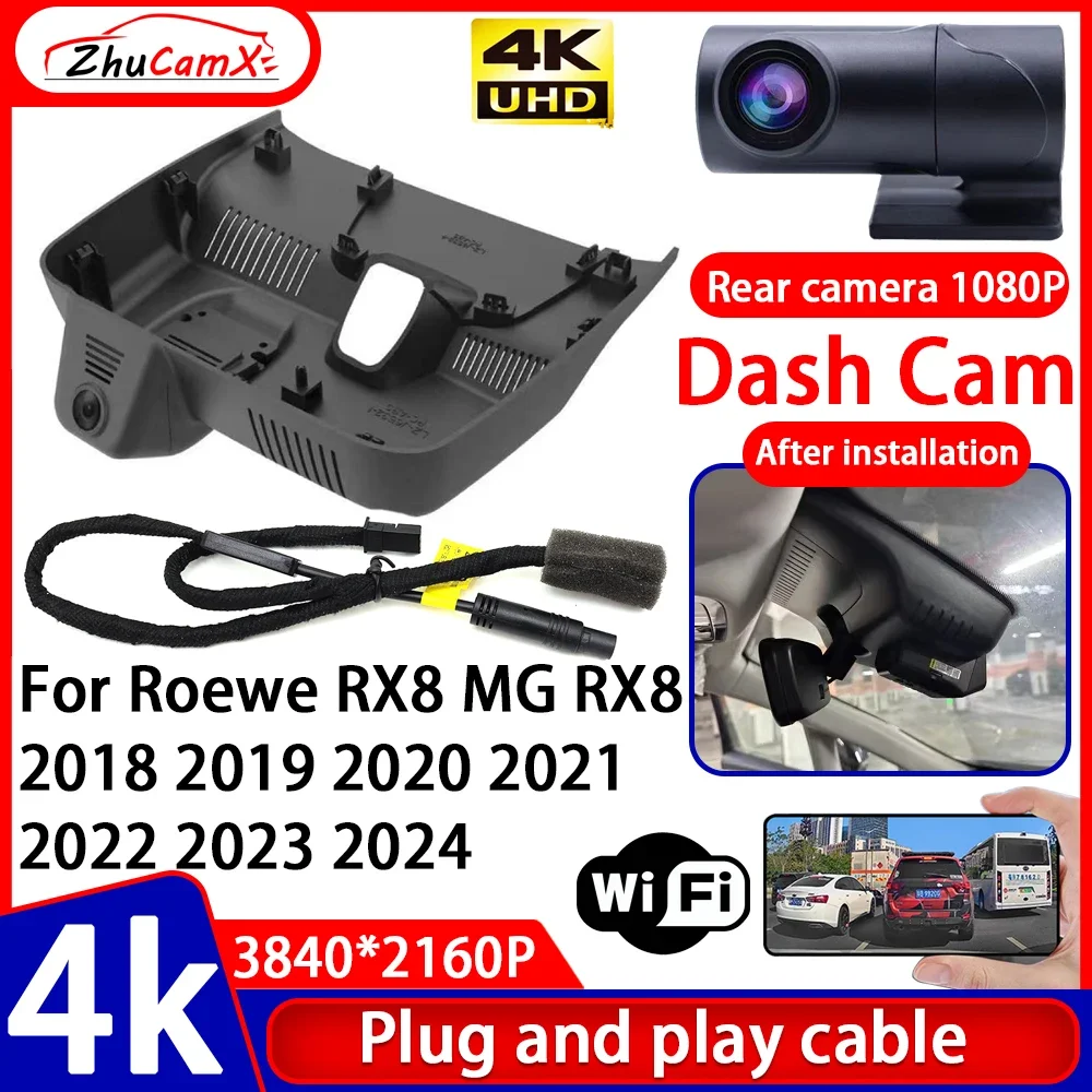 

Video Recorder Night Visio 4K UHD Plug and Play Car DVR Dash Cam Camera for Roewe RX8 MG RX8 2018 2019 2020 2021 2022 2023 2024