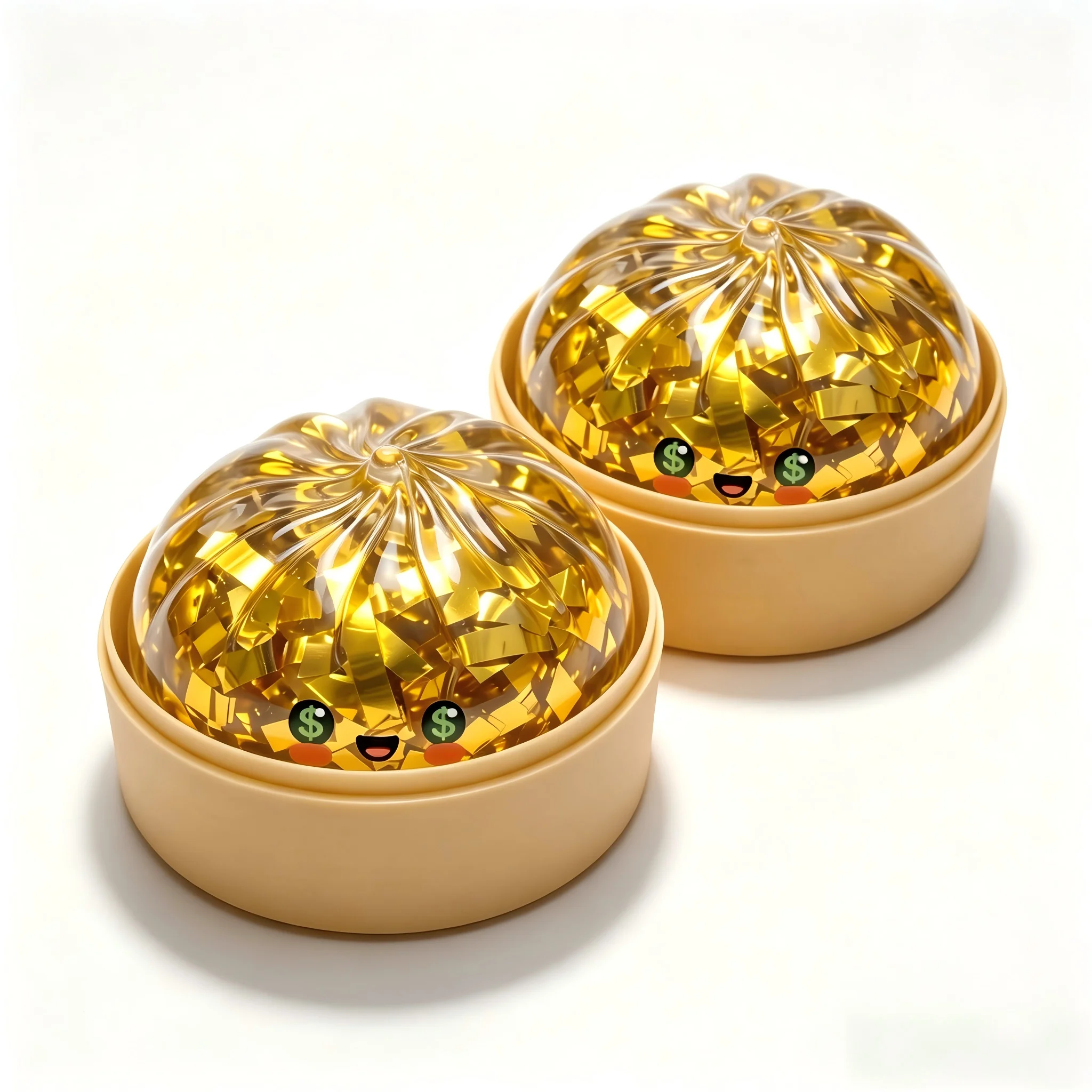 NEW！ Gold Foil Wealthy Gold Filled Bun Squeeze Fidget Toy Simulation Steamer Case Soft Decompression Toy Novelty Surprise Gift