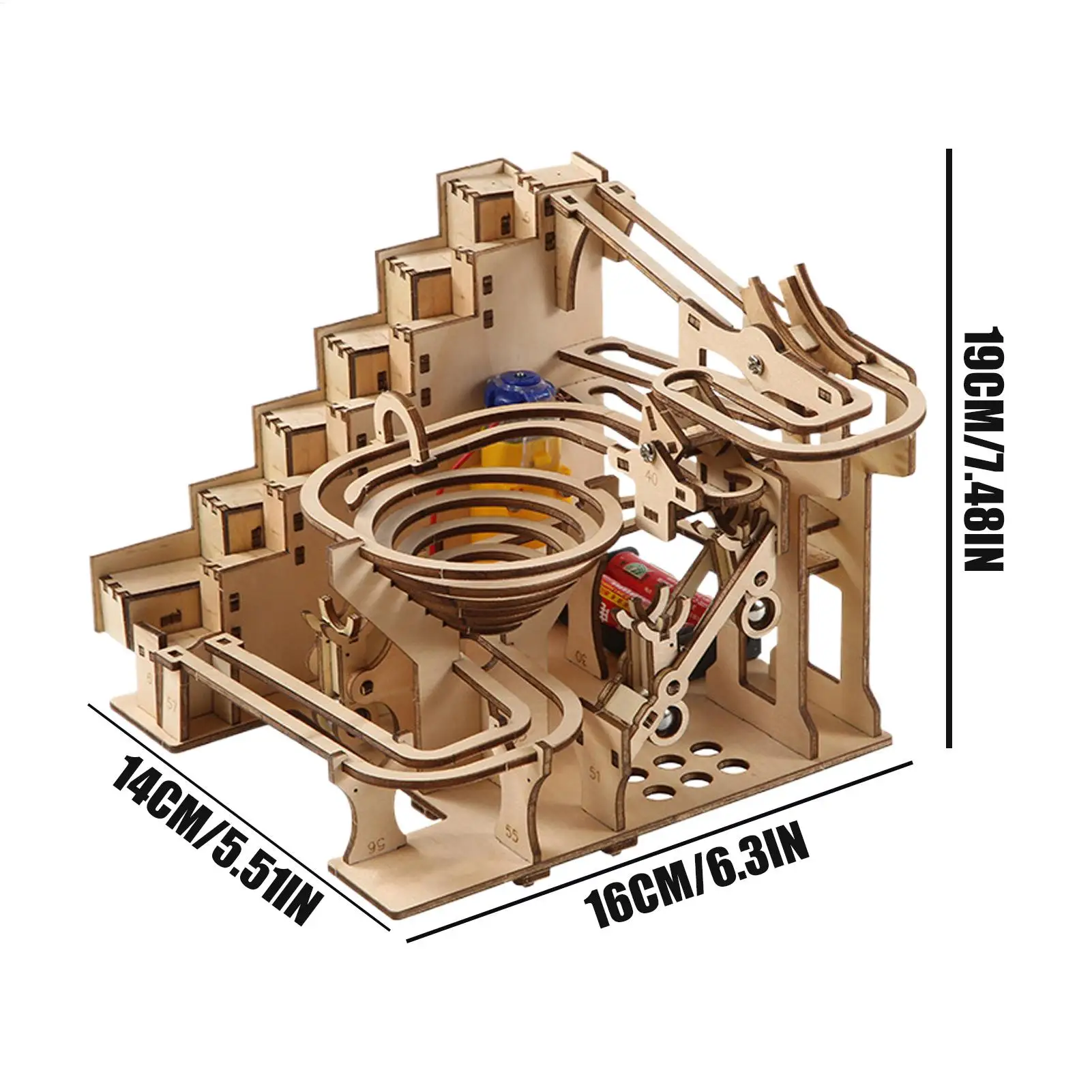 Rompecabezas de madera 3D, Mini juego de carrera de mármol, bricolaje, pista mecánica, modelo Manual, Kits de bloques de construcción, juguete para regalo para adolescentes y adultos