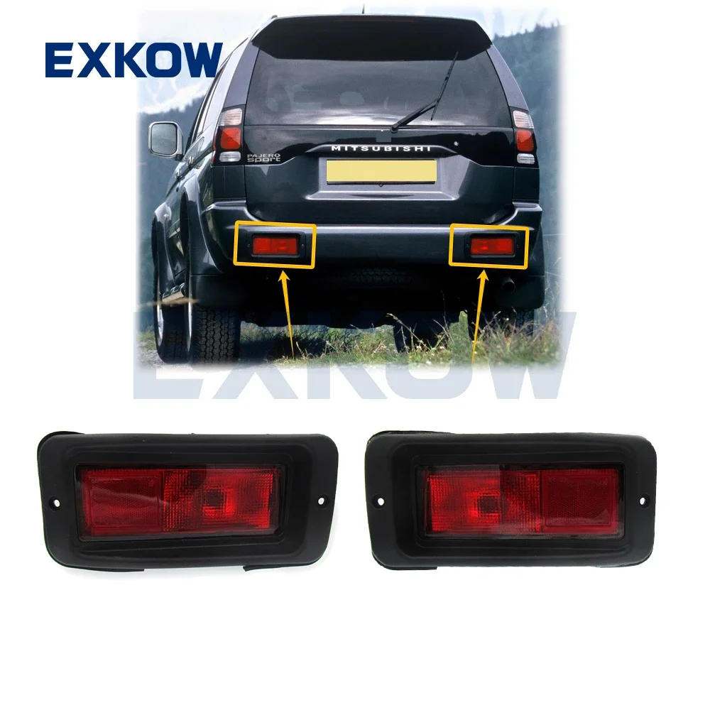 Rear Bumper Light Reflector Kit for Mitsubishi Montero Pajero Sport Nativa Challenger K94 K96 2000-2008 MR465017 MR465018