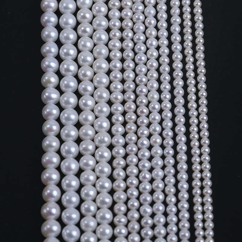 Factory Wholesale 5-6mm Real Pearl Strand Necklace  Chinese Akoya Round Natural Freshwater Pearls for Jewelry Making view 6