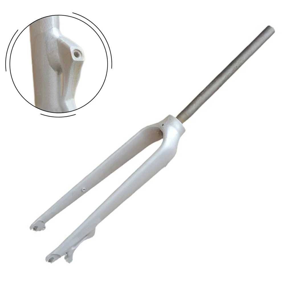 

700C Road Bike Front Fork Aluminum Alloy Disc Brake Adapter Quick Release 100MM No Suspension Straight Tube For 28.6mm Bicycle