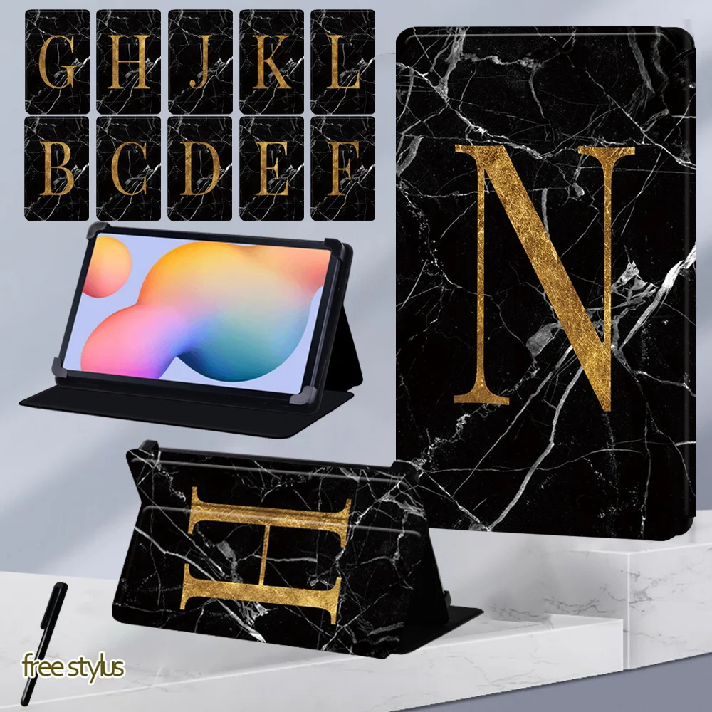 

Tablet Case for Samsung Tab S2/Tab S3/Tab S4/Tab S5e 10.5/Tab S6 T865/Tab S7 Adjustable Marble Letter Print Leather Stand Cover