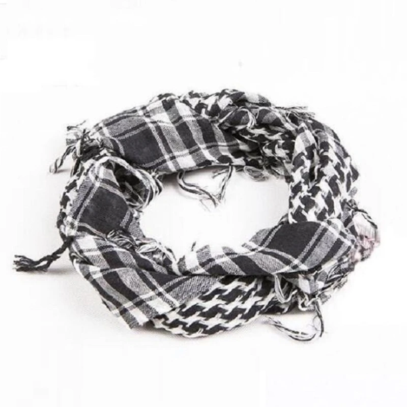 1 Pack Men Women Tacticals Arabic Scarves Fashionable and Lightweight Scarf Spring Military Grid Outdoor Supplies Warm Scarfs