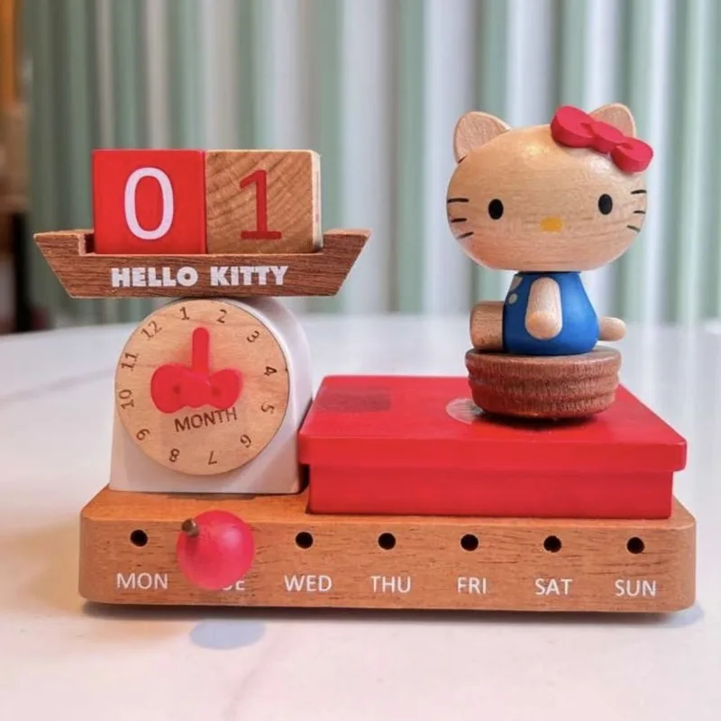 

Anime Sanrio Hello Kitty Music Box Wooden Rotating Music Box Send To Friends Birthday Gift Cartoon Kawaii Lovely 2026 New Cute