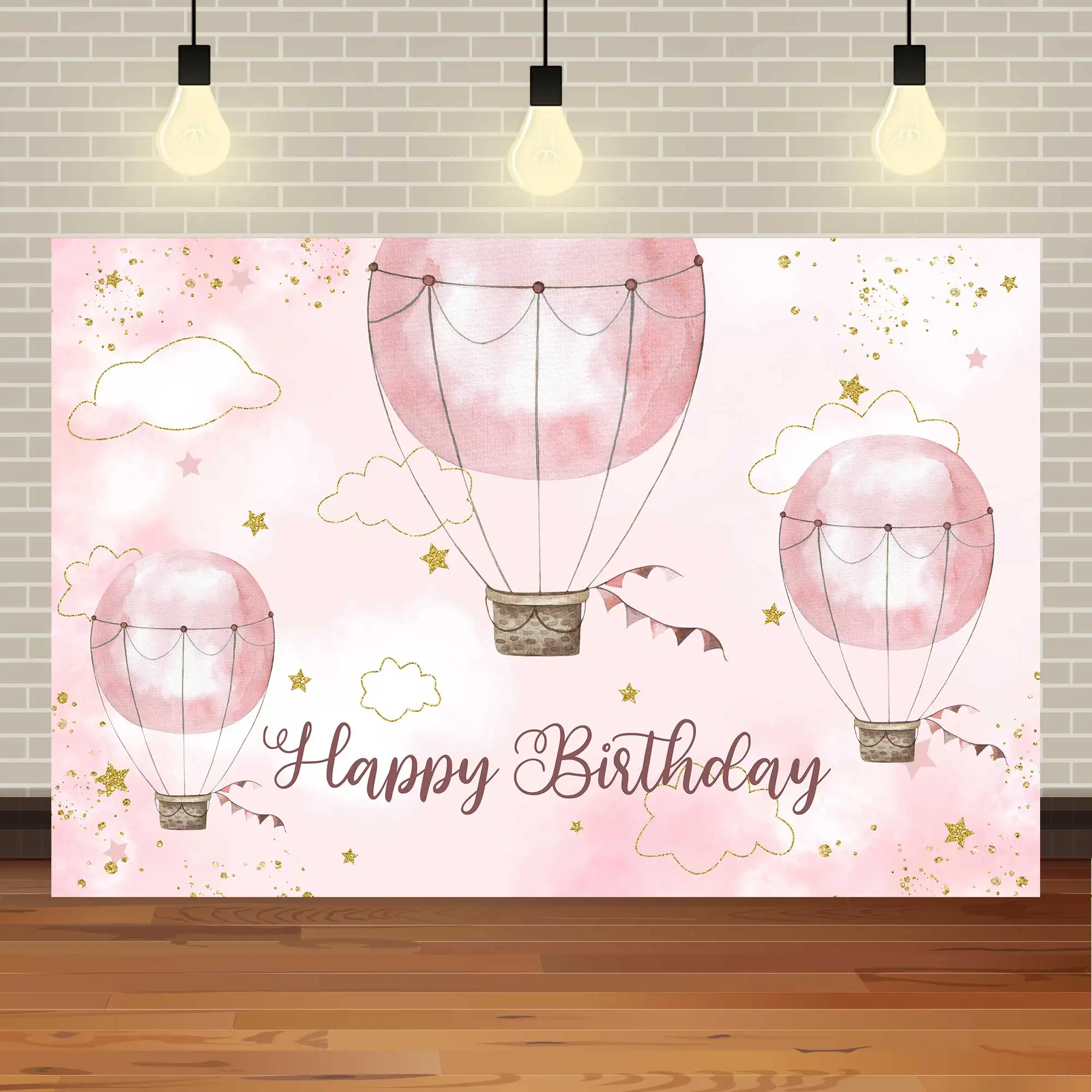NeoBack Birthday Hpt Air Balloon fondali Star Kids Clouds Baby Shower neonato Photography Adventure Boy Background Party Decor