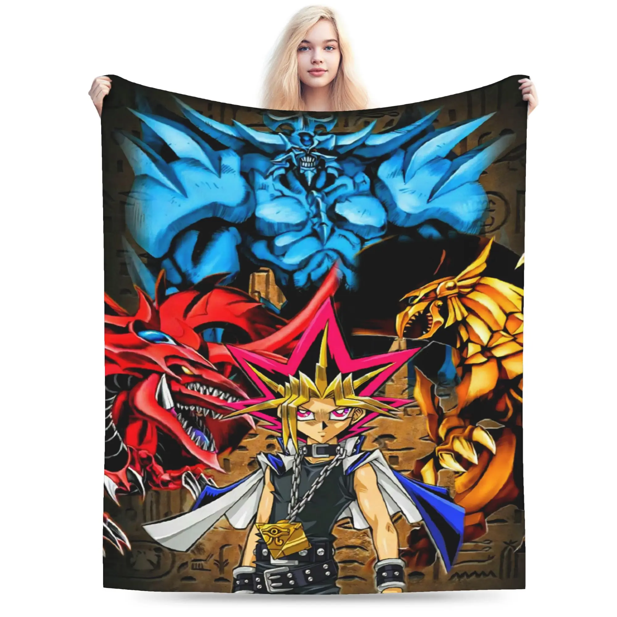 

New Arrival Yu-Gi-Oh Anime Blankets Lightweight Thin Velvet Relax Throw Blankets Machine Washable