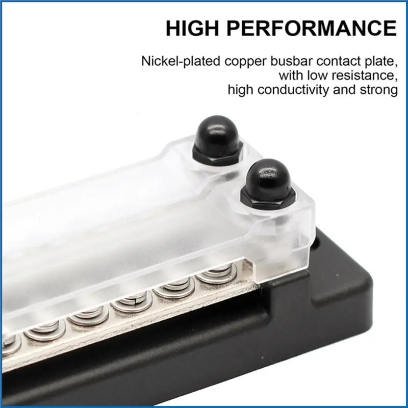 Dual-Row 6-Channel DC Busbar, 150A 48V, For Storage Rvs, High-Current Copper Busbar Wiring For Truck Car