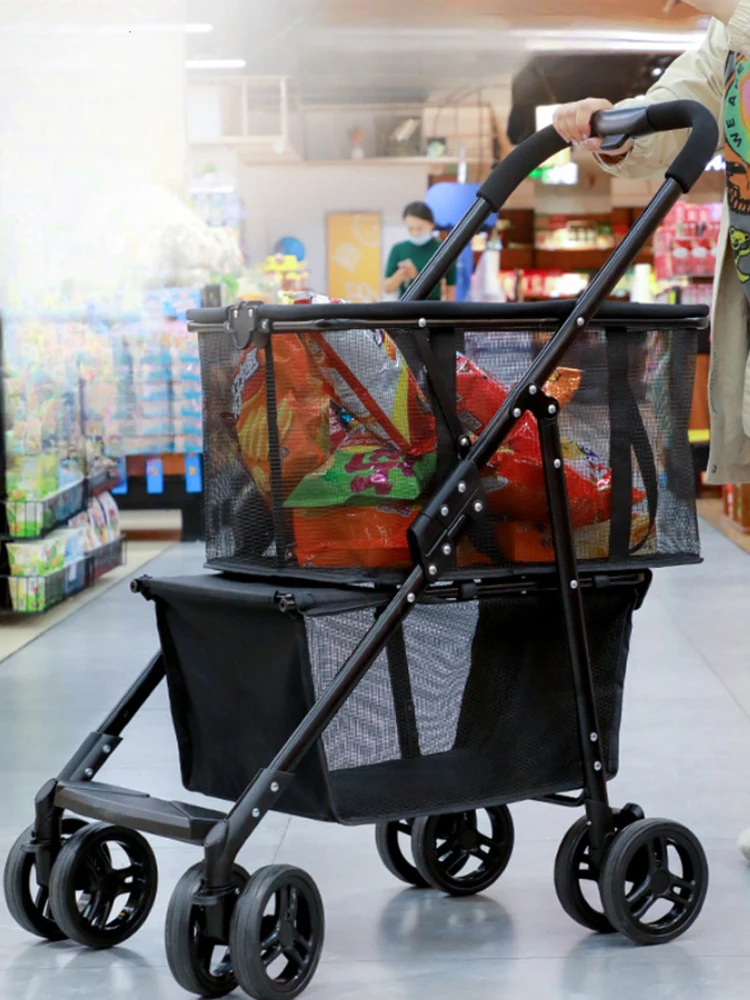 

Складная многофункциональная тележка для покупок с съемной корзиной, портативная, для пикников и кемпинга