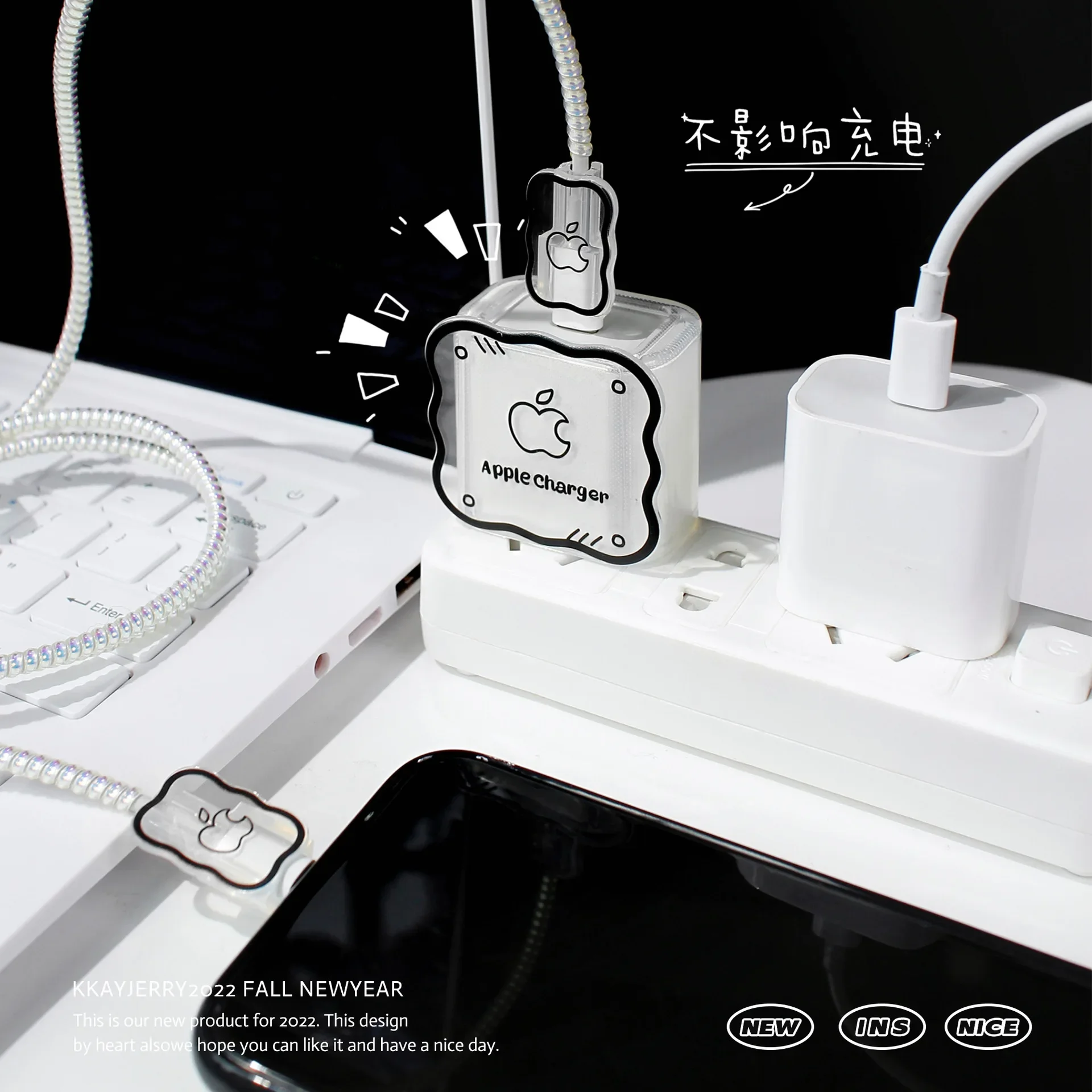 USB Cable Protector Case,For Iphone Ipad 18W/20W Fast Charger Protector,Cute 3D Cartoon Style Charger Protection Holder