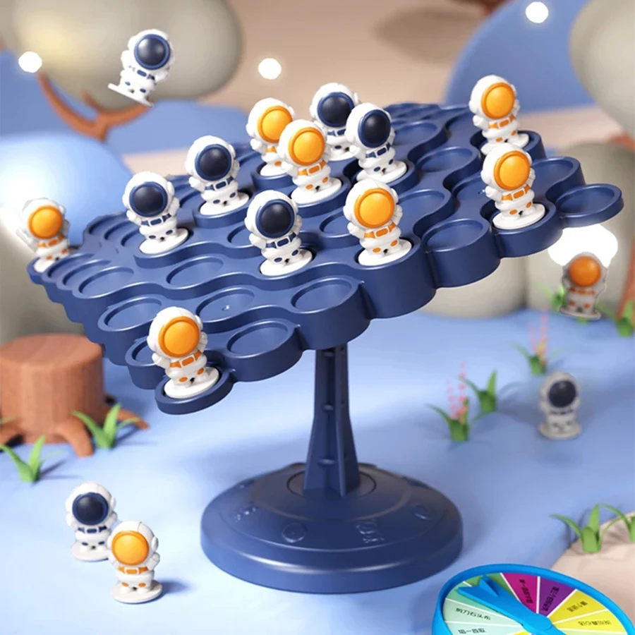 Kids Astronauts Frog Balance Board Game - Tabletop Party Fun Interactive Parent-Child Building Block Toy
