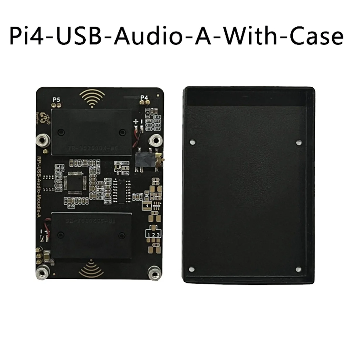 Efficient USB Audio Sound Card Module HAT with Case for Raspberry Pi 4B