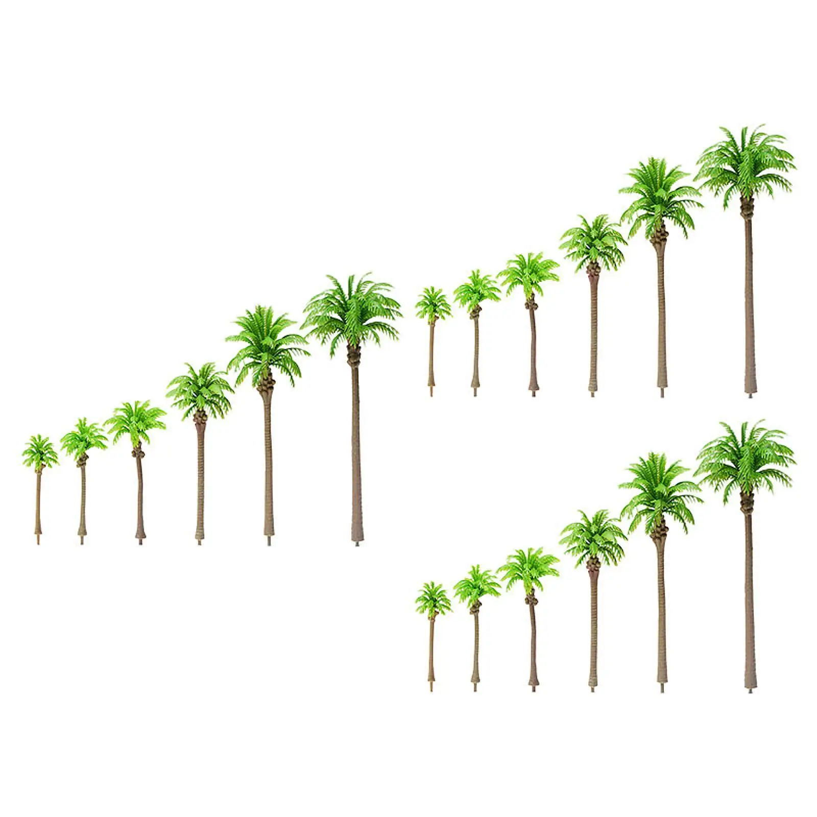 18Pcs Coconut Tree Model Natural Realistic Artificial Tree Mini Scenery Tree for Scene Layout Building DIY Sand Table Decoration